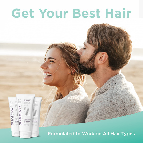 Hair Loss Shampoo | DHT Fighting Vegan Formula for Thinning Hair Developed by Dermatologists | Experience Healthier, Fuller and Thicker Looking Hair - Shapiro MD | 2-Month Supply