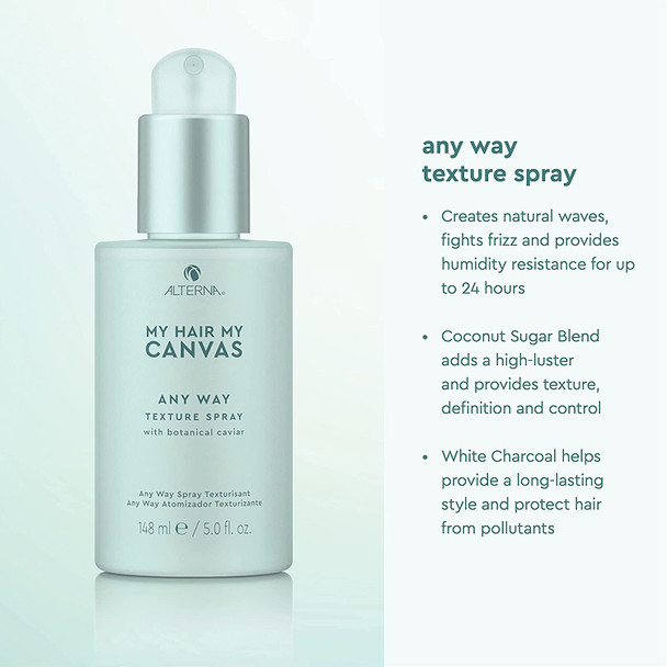 Alterna My Hair My Canvas Any Way Vegan Texture Spray 5 Fl Oz  Provides Texture  Longlasting Styles for All Hair Types  Sulfate Free
