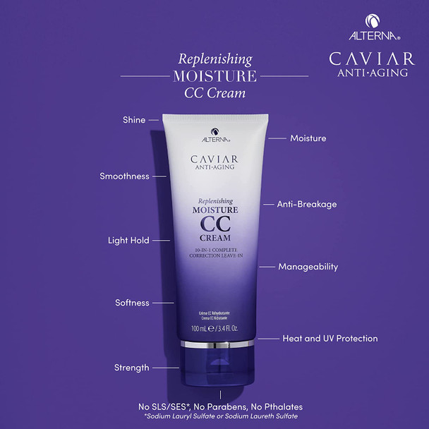 Alterna Caviar AntiAging Replenishing Moisture CC Cream  LeaveIn Hair Treatment  Styling Cream  10in1 Complete Correction  Sulfate Free