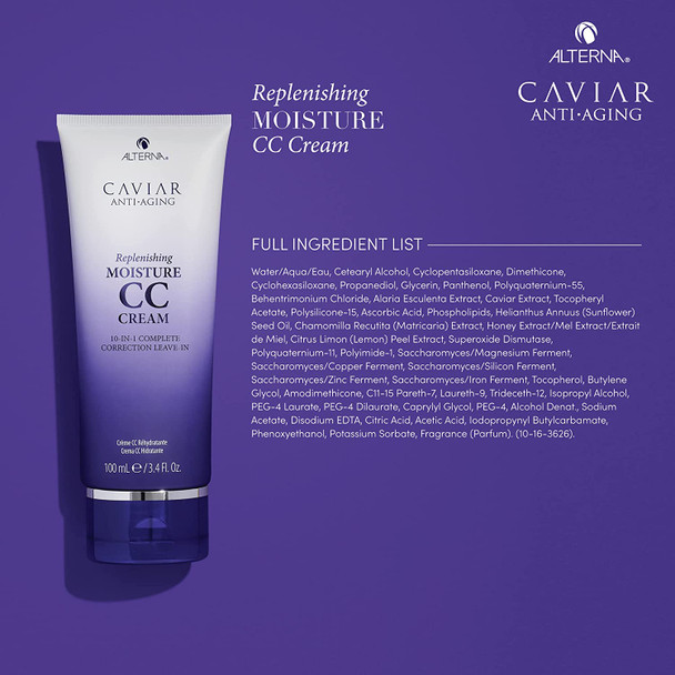 Alterna Caviar AntiAging Replenishing Moisture CC Cream  LeaveIn Hair Treatment  Styling Cream  10in1 Complete Correction  Sulfate Free