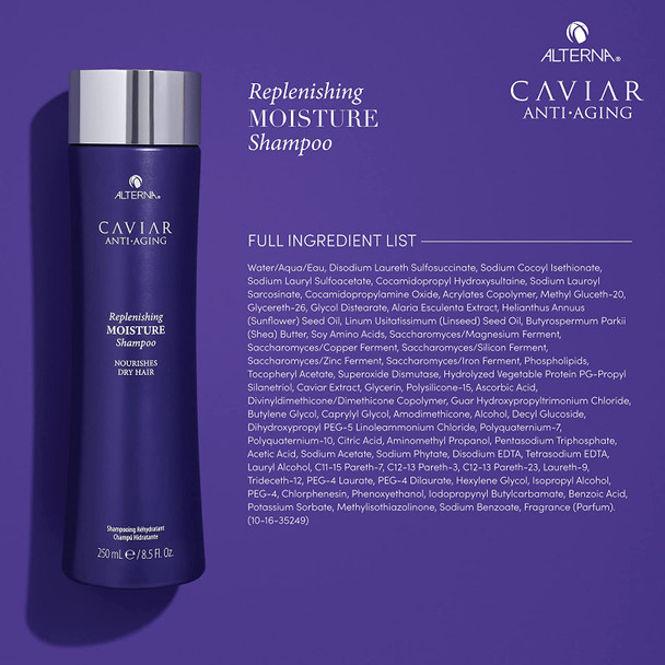 Alterna Caviar AntiAging Replenishing Moisture Shampoo  For Dry Brittle Hair  Protects Restores  Hydrates  Sulfate Free