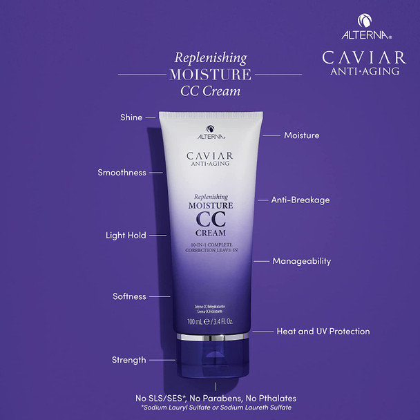 Alterna Caviar AntiAging Replenishing Moisture Travel Kit  For Dry Brittle Hair  Protects Restores  Hydrates  Sulfate Free Shampoo Conditioner and CC Cream