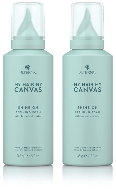 Alterna My Hair My Canvas Shine On Defining Foam 5 Fl Oz  Vegan Shine Enhancing  Creates Added Radiance  Smoothness  Sulfate Free 2Pack