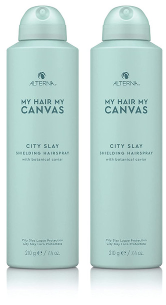 Alterna My Hair My Canvas City Slay Shielding Hairspray 7.4 Fl Oz  Vegan  Buildable Flexible Hold  Humidity  Heat Protection  Sulfate Free 2Pack