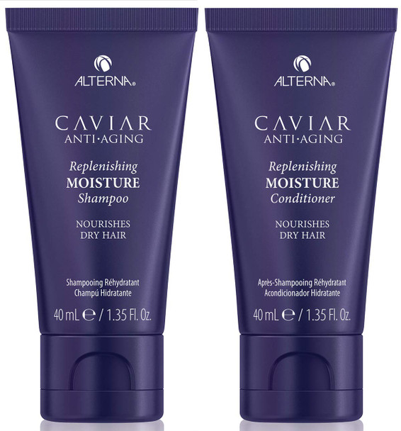 Alterna Caviar AntiAging Replenishing Moisture Shampoo and Conditioner Set For Dry Brittle Hair Protects Restores and Hydrates Sulfate Free