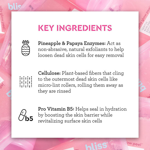 Bliss Jelly Glow Peel Gentle NonAbrasive Exfoliator With Fruit Enzymes  Clean  Cruelty Free  Paraben Free  4 oz