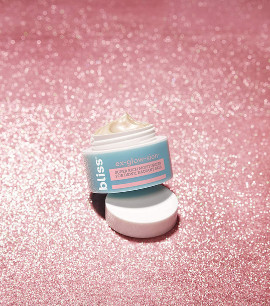 bliss Exglowsion Super Rich Face Moisturizer for Dewy Radiant Skin  Advanced Shea Butter Nourishes  Hydrates  100 Vegan and CrueltyFree  1.7 fl oz