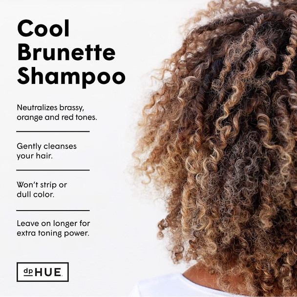 dpHUE Cool Brunette Shampoo 8.5 oz  Blue Pigments to Neutralize Unwanted Orange Red Brassy Tones  Moisturizing Shampoo for Soft Shiny Hair  GlutenFree