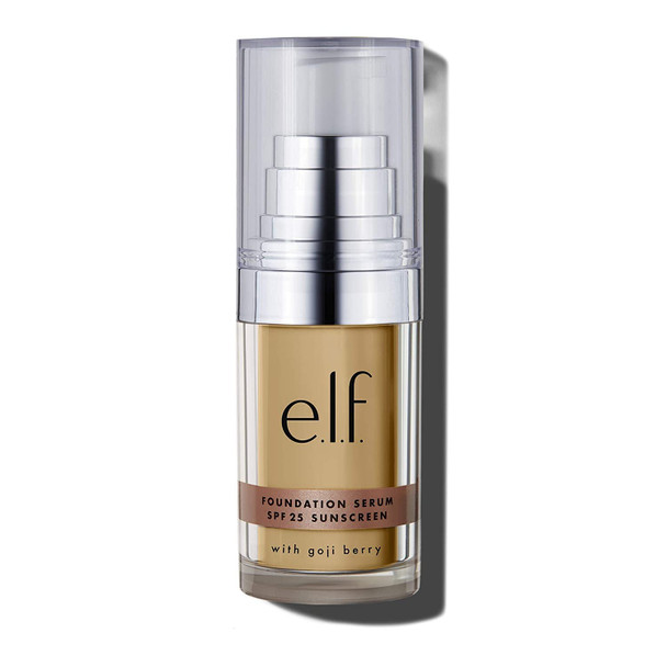 e.l.f Beautifully Bare Foundation Serum SPF 25 Luminous Lightweight Sheer Coverage Minimizes Pores  Fine Lines Brightens Restores Light/Medium Dewy Finish For All Skin Types 0.47 Fl Oz