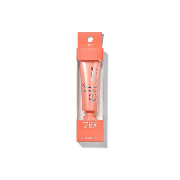 e.l.f. Ride or Die Lip Balm UltraHydrating Tinted Lip Balm Infused with Jojoba Oil Sheer Finish Just Peachy 0.42 Oz 12g
