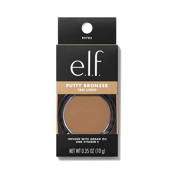 e.l.f. Putty Bronzer Creamy  Highly Pigmented Formula Creates a LongLasting Bronzed Glow Infused with Argan Oil  Vitamin E Tan Lines 0.35 Oz