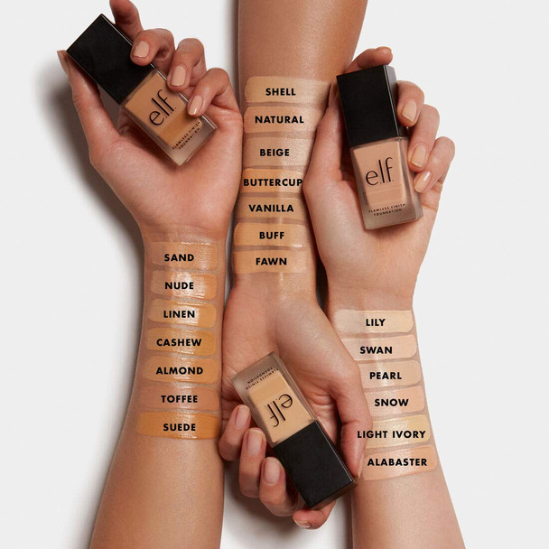 e.l.f. Flawless Finish Foundation Lightweight  Medium Coverage SemiMatte Finish Buff 0.68 Fl Oz 20mL Pack of 2