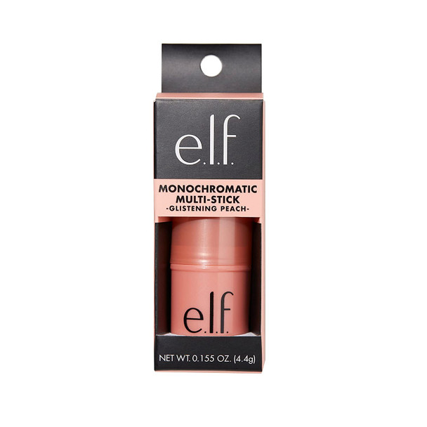 e.l.f. Monochromatic Multi Stick Creamy Lightweight Versatile Luxurious Adds Shimmer Easy To Use On The Go Blends Effortlessly Glistening Peach 0.155 Oz