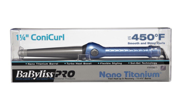 BaBylissPRO BABNT125TBN Nano Titanium Conicurl Iron, 1-1/2 Inch