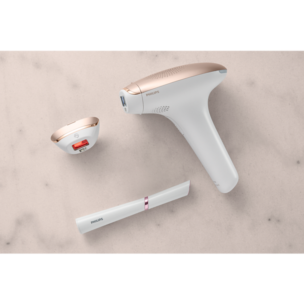 Philips Lumea Advanced IPL Hair Removal Device with 2 Attachments for Face and Body and Satin Compact Facial Pen Trimmer - BRI921/00