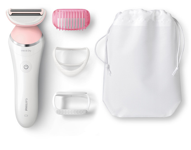 Philips SatinShave Advanced Wet and Dry Rechargeable Lady Shaver, Cordless Electric Razor with Bikini Attachment and Efficiency Caps, BRL140/00