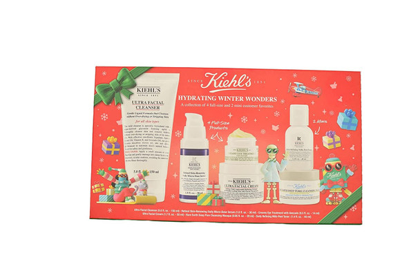 Kiehls Hydrating Winter Wonders Facial Cleanser Gentle Exfoliating Toner Deep Pore Minimizing Cleansing Clay Mask AntiAging Retinol Serum Facial Moisturizing Cream and Creamy Eye Treatment