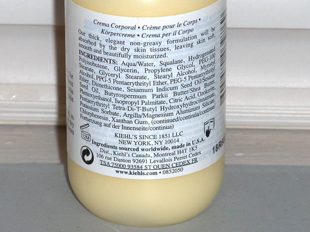 Kiehls Creme de Corps Body Moisturizer 2.5 Ounce