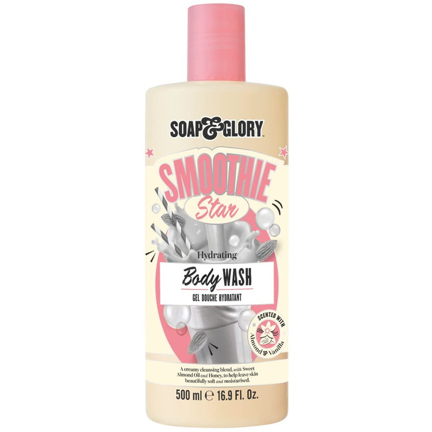 Soap  Glory Smoothie Star Moisturizing Shower Gel  Hydrating  Revitalizing Honey Milk Body Wash  Almond Scented Skin Cleanser  Shower Soap 500ml
