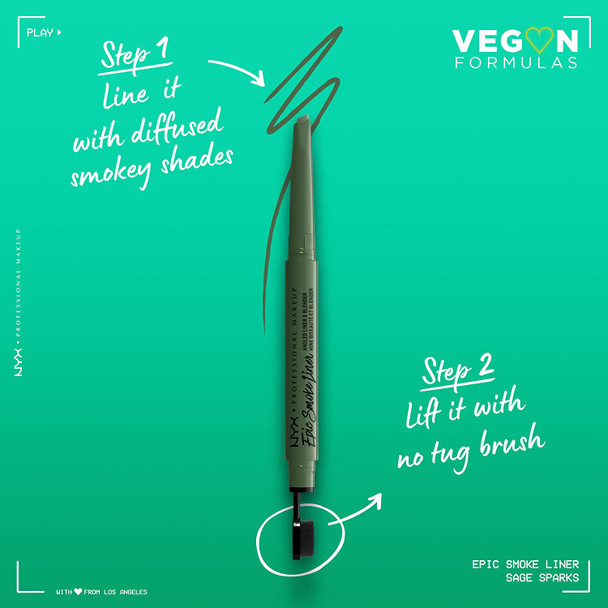 NYX PROFESSIONAL MAKEUP Epic Smoke Liner, Vegan Smokey Eyeliner - Sage Sparks (Hunter Green)