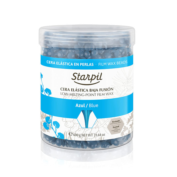 Starpil Wax - Blue Hard Wax Beads for Hair Removal, Stripless Hot Wax Beans, Low Temperature Film Hair Removal Wax Pearls - 600g, 22oz Mini Tub 1 Pack.