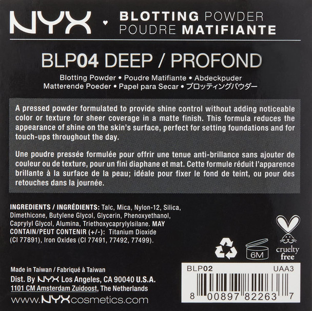NYX Professional Makeup Blotting Powder, Deep, 0.28 Ounce