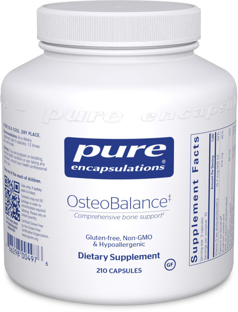 Pure Encapsulations - OsteoBalance - Hypoallergenic Supplement to Promote Calcium Absorption and Enhance Healthy Bone Mineralization - 210 Capsules