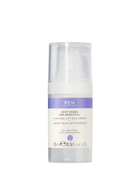 REN Clean Skincare - Keep Young And Beautiful Firm And Lift Eye Cream - Hydrating Anti-Wrinkle Eye Cream - Line Smoothing & Firming Cream for Eyes - Clean, Vegan Facial Products, 15 ml