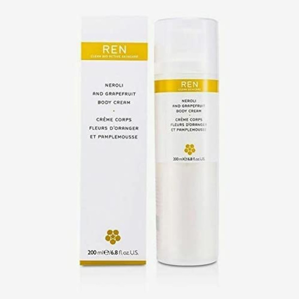 REN Clean Skincare Neroli And Grapefruit Body Cream, Cruelty Free and Vegan, 6.8 Fl Oz