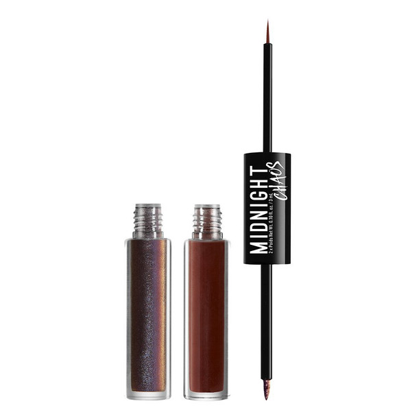 NYX PROFESSIONAL MAKEUP Midnight Chaos Dual-Ended Eyeliner, Liquid Eyeliner, Rust/Midnight Rouge