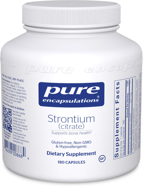 Pure Encapsulations - Strontium (Citrate) - Hypoallergenic Dietary Supplement to Support Healthy Bones - 180 Capsules