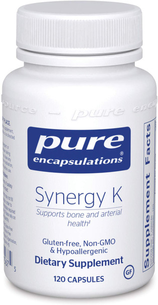 Pure Encapsulations - Synergy K - Hypoallergenic Formula with Vitamin K1, K2, and D3 for Bone and Arterial Health - 120 Capsules