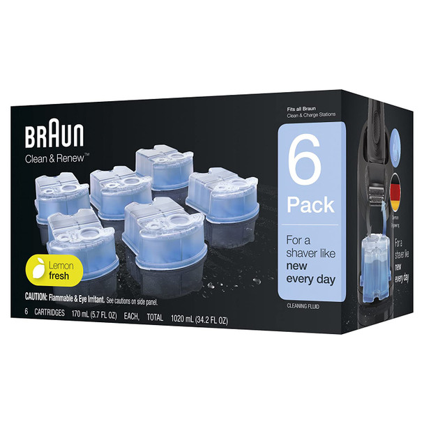 Braun Clean & Renew Refill Cartridges, 6 Count, Pack of 1