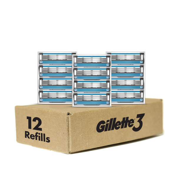 Gillette3 Men's Razor Blades, 12 Blade Refills