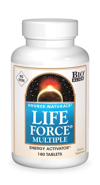 Source Natural Life Force Multiple - No Iron - Energy Activator - 180 Tablets