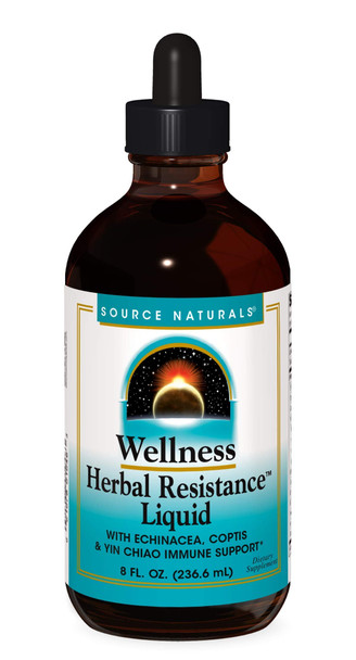 Source Naturals Herbal Resistance - Contains Echinacea, Yin Chiao, Elderberry, & More - 8 Fluid oz