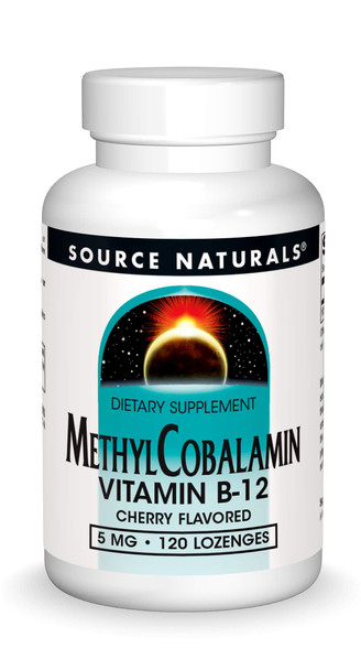 Source Naturals Methylcobalamin Vitamin B-12 5mg Cherry Flavored - 120 Tablets