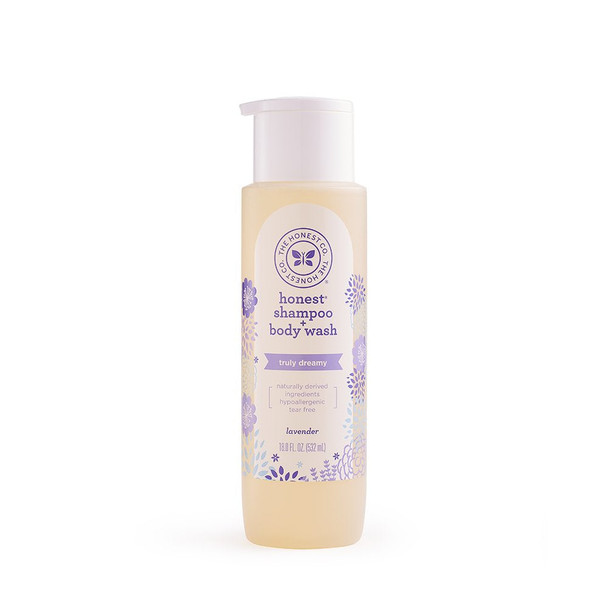 The Honest Company Ultra Dreamy Calming Lavender Shampoo + Body Wash | Tear-Free Baby Shampoo with Naturally Derived Ingredients | Sulfate- & Paraben-Free Baby Bath | 18 Fl Oz (Pack of 1)