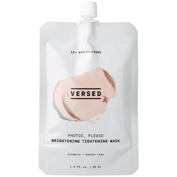 Versed Photos, Please - Tightening Face Mask with Turmeric + Kaolin Clay - Pore-Tightening, Hydrating Facial Mask Exfoliates, Removes Blackheads, Evens Skin Tone (1.5 fl oz)