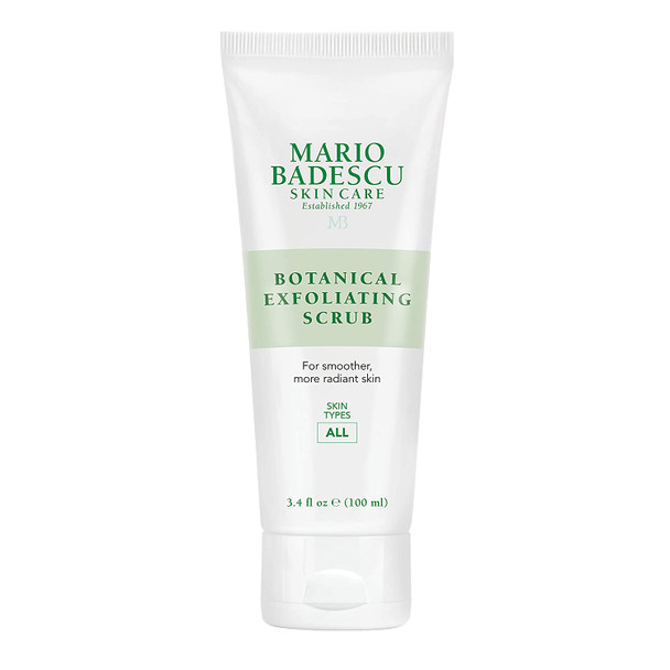 Mario Badescu Botanical Exfoliating Scrub for All Skin Types | Face Scrub with Ivory Palm Seeds & Green Tea Extract | Visibly Evens Skin Tone & Texture | 3.4 Fl Oz