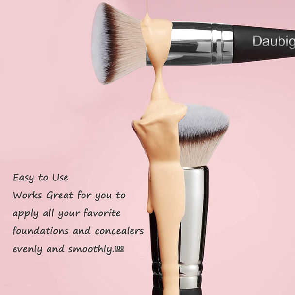 Daubigny Makeup Brushes Dual-ended Pro Foundation Brush Concealer Brush Perfect for Any Look Premium Hair Flat Top Flawless Brush Ideal for Liquid, Cream, Powder,Blending, Buffing,Concealer