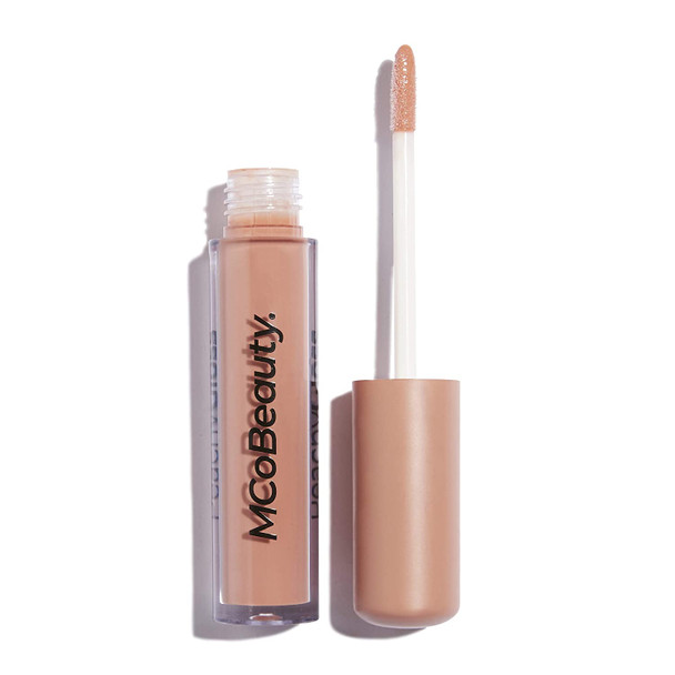 MCoBeauty Peachy Gloss Hydrating Lip Oil | Vegan Lip Gloss | Long Lasting Lip Moisturizer for Dry and Chapped Lips | Peachy Nude
