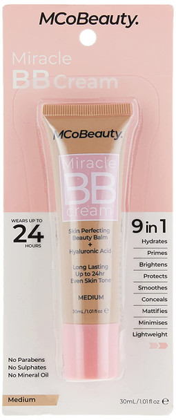 MCoBeauty Miracle BB Cream Foundation - Corrects Skin Tone And Blurs Imperfections - Lightweight And Buildable Coverage - Hydrates And Brightens The Skin - Lasts Up To 24 Hours - Medium - 1 Oz