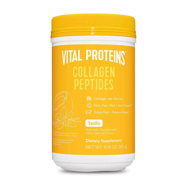 Vital Proteins Collagen Peptides Powder Supplement with Madagascar Vanilla Beans, Coconut, Hyaluronic Acid and Probiotics, Hydrolyzed Collagen Skin Hair Nail Joint, Dairy Free - Vanilla 10.8 oz