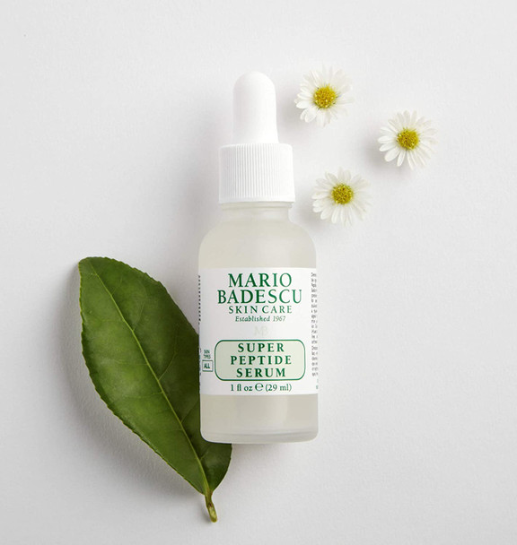 Mario Badescu Super Peptide Serum for All Skin Types, Reduces the Look of Dry Lines & Wrinkles, Formulated with Sodium Hyaluronate & Peptides, 1 FL OZ