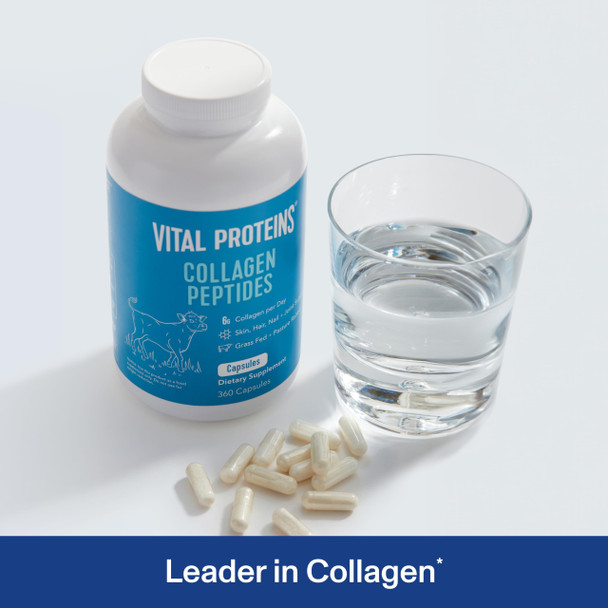 Vital Proteins Collagen Pills Supplement Type I III 360 Collagen Capsules 3300mg Serving Help Support Healthy Hair Skin Nails Joints Dairy and Gluten Free Hydrolyzed Collagen Supplement