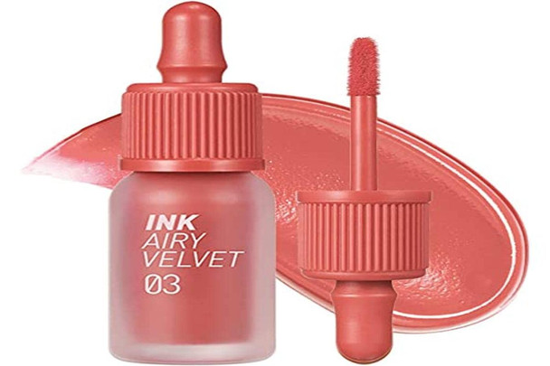 Peripera Ink Airy Velvet Lip Tint | High-Pigmentation, Lightweight, Soft, Moisturizing, Not Animal Tested | Cartoon Coral (#03), 0.14 fl oz
