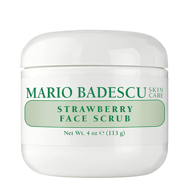 Mario Badescu Strawberry Face Scrub for All Skin Types | Facial Scrub that Refines Dull Skin |Formulated with Strawberry Seed & Cornmeal| 4 OZ
