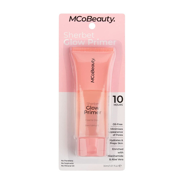 MCoBeauty Sherbet Glow Primer - Instantly Hydrates And Preps Skin - Minimizes Pores - Acts As Moisture Magnet - Leaves Skin Smooth And Soft - Enriched With Aloe Vera - Ideal For Oily Skin - 1.01 Oz