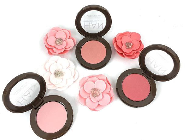 HAN Skincare Cosmetics 100% Natural Powder Blush, Coral Candy